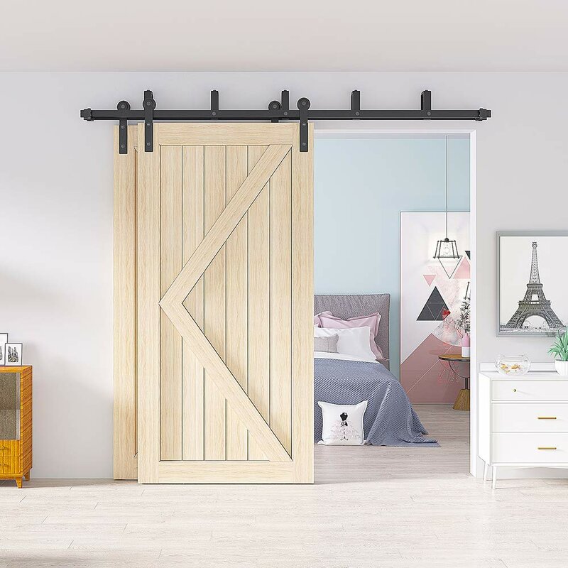 Winsoon Sliding Bypass Barn Door Hardware Kit | Wayfair